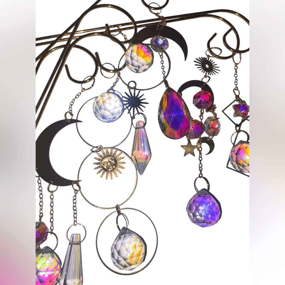 Colorful Crystal Sun Catcher Plant Picks 8-Inch Metal Garden Decor - Picture 7 of 9